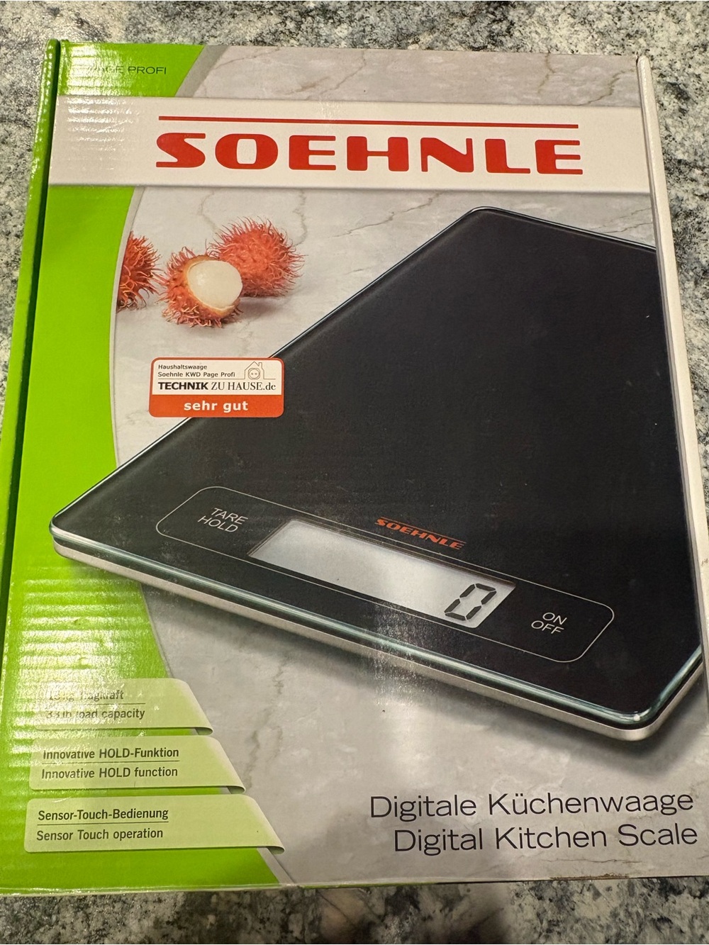 Black Digital Kitchen Scale — Precise Electronic Weighing